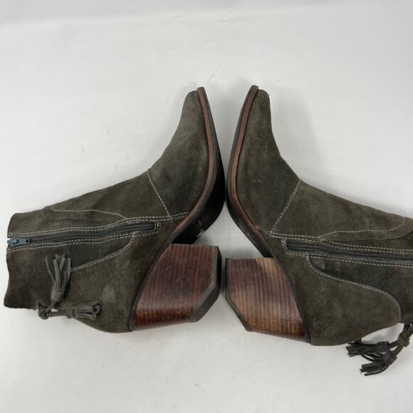 Matisse Laney Suede Leather Ankle Bootie Tassel Womens 10M Western Chunky Heel - Picture 7 of 13